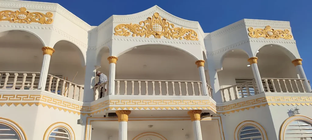 اجرای نمای رومی طرح سیمان